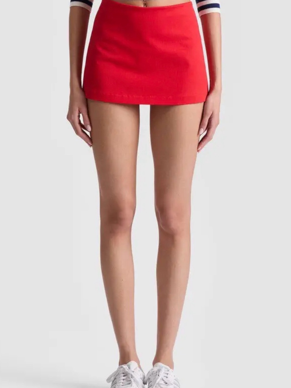 Alice + Olivia Red Ribbed Mini Skirt